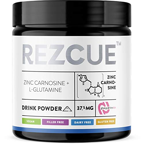 REZCUE Zinc Carnosine + LGlutamine Drink Powder (120 Grams, 8.47 oz