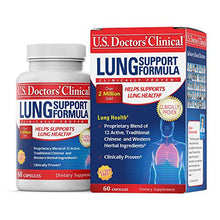 Load image into Gallery viewer, U.S. Doctors&#39; Clinical Lung Support Supplement for Lung and Respiratory Health with Natural Herbs, Magnesium, Vitamin C, and Zinc for Immune Support (Packaging May Vary) [1 Month Supply - 60 Capsules]
