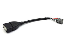 Load image into Gallery viewer, Duttek 5 pin USB Header to USB Dupont Cable, USB 2.0 Type A Female to Dupont 5 Pin Female Header Motherboard Cable Cord (AF/5Pin 0.1M)(2-Pack)
