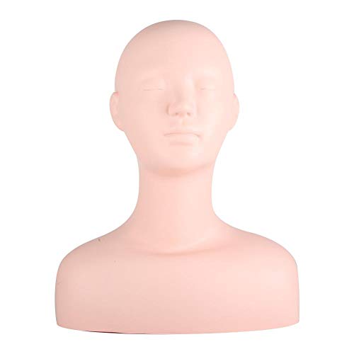 Taidda Makeup Practice Mannequin Head, Multifunction Massage Makeup Practice Training Head, Soft Mannequin Cosmetology Mannequin Doll Face Head Model Wig Hat Display for Salons
