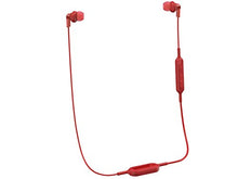 Load image into Gallery viewer, PANASONIC Bluetooth Earbud Headphones with Microphone, Call/Volume Controller and Quick Charge Function - RP-HJE120B-R - in-Ear Headphones (Red)
