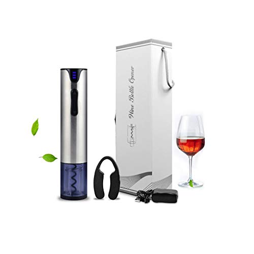 Electric Wine Opener Rechargeable Automatic Corkscrew Wine Bottle Opener with Premium Foil Cutter and USB Charging Cable Stainless Steel