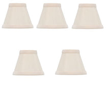 Load image into Gallery viewer, Upgradelights Beige Silk 5 Inch Clip On Chandelier Lamp Shade (Set of 5) 2.5x5x4.15
