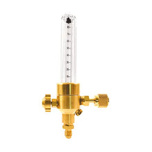 Load image into Gallery viewer, Uniweld UNF3 Nitrogen Flow Indicator with 1/4-Inch Female Flare Inlet Connection and 1/4-Inch Male Flare Outlet Connection
