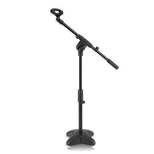 Load image into Gallery viewer, Pyle Universal Compact Microphone Stand - Mic Mount Holder Height Adjustment 19.0 to 26.0 Inch and Telescoping Boom Extension Adjustable Up to 16.0&#39;&#39; w/ Knob Style Tension Lock Mechanism - PMKS7
