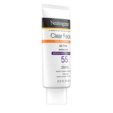 Load image into Gallery viewer, Neutrogena Clear Face Liquid Lotion Sunscreen for Acne-Prone Skin, Broad Spectrum SPF 55 with Helioplex Technology, Oil-Free, Fragrance-Free &amp; Non-Comedogenic, 3 Fl Ounce
