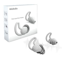 Ear Plugs for Sleep 3 Layers Noise Reduction EarPlugs for Sleeping Noise Cancelling Reusable Silicone (White)
