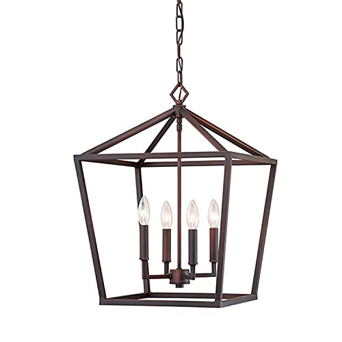 251 First Kenwood Rubbed Bronze Four-Light Lantern Pendant