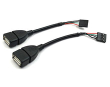 Load image into Gallery viewer, Duttek 5 pin USB Header to USB Dupont Cable, USB 2.0 Type A Female to Dupont 5 Pin Female Header Motherboard Cable Cord (AF/5Pin 0.1M)(2-Pack)
