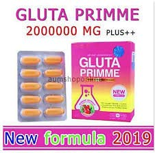 2Box Gluta Prime Plus capsule whitening Intensive GLUTA 2000000 mg Aura Whitening Lightening Skin((30softgels/box) The best formula of nano gluta