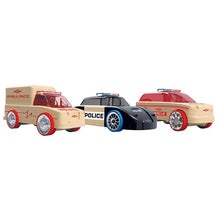 Load image into Gallery viewer, Automoblox Mini Rescue Pack  Wooden Mix-and-Match Vehicles  Build and Rebuild  Ages 4+
