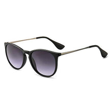 Load image into Gallery viewer, SUNGAIT Vintage Round Sunglasses for Women Classic Retro Designer Style (Black Frame (Matte Finish)/Grey Gradient Lens)
