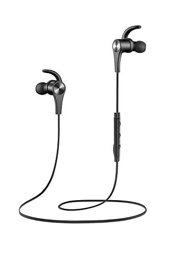 SoundPEATS Bluetooth Headphones In Ear Wireless Earbuds 4.1 Magnetic Sweatproof Stereo Bluetooth Earphones for Sports With Mic (Upgraded 8 Hours Play Time, Secure Fit, Noise Cancelling) -Black