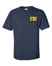 Load image into Gallery viewer, All Things Apparel FBI Federal Bureau of Investigation Front &amp; Back Men&#39;s T-Shirt- Med Navy (ATA241)
