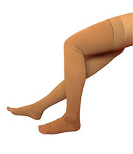 Load image into Gallery viewer, Runee Thigh High Open Toe Compression Stockings, Best For Varicose Vein, DVT (Beige, S/M)
