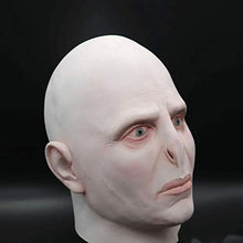 Load image into Gallery viewer, Latex Horror Scared Scary Mask, Halloween Voldemort Wig (Color : White)

