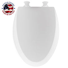 Load image into Gallery viewer, MAYFAIR 18440EC 000 Open Front Toilet Seat will Never Loosen and Easily Remove, ELONGATED, Durable Enameled Wood, White
