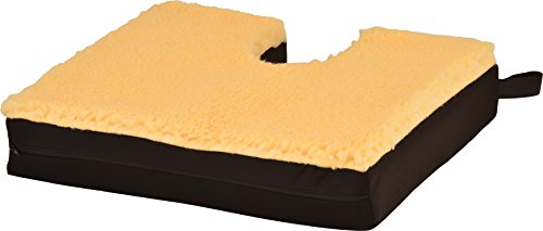 NOVA Sheep Skin Top  Coccyx Gel & Memory Foam Seat & Wheelchair Cushion, Thick Fleece Everyday Seat Cushion with Removable Cover, 3 Thick Gel Memory Foam Seat Pad with Attachment Straps