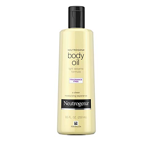 Neutrogena Fragrance-Free Lightweight Body Oil for Dry Skin, Sheer Moisturizer in Light Sesame Formula, 8.5 Fl Oz