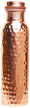 Load image into Gallery viewer, APEX OUTLET 100% Pure Copper water bottle Ayurvedic Water Copper Bottle - Leak-Proof water bottle hammered bottle Seal Cap, joint free copper bottle Christmas gift 32 Oz (Hammered)
