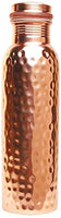 APEX OUTLET 100% Pure Copper water bottle Ayurvedic Water Copper Bottle - Leak-Proof water bottle hammered bottle Seal Cap, joint free copper bottle Christmas gift 32 Oz (Hammered)