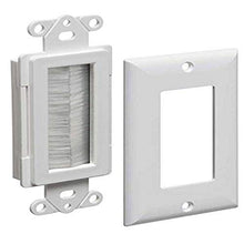 Load image into Gallery viewer, Arlington Industries CED135WP-1 Cable Entry Device with Brush-Style Opening and Wall Plate, 1-Gang, White, 1-Pack
