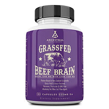 Load image into Gallery viewer, Ancestral Supplements Grass Fed Brain (with Liver)  Supports Brain, Mood, Memory Health (180 Capsules)
