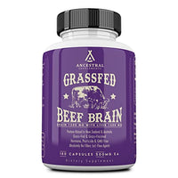 Ancestral Supplements Grass Fed Brain (with Liver)  Supports Brain, Mood, Memory Health (180 Capsules)