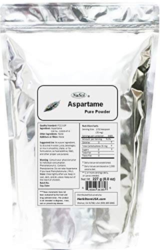 NuSci Aspartame Pure Powder 227 grams (8.0 oz) Low Calorie Sweetener