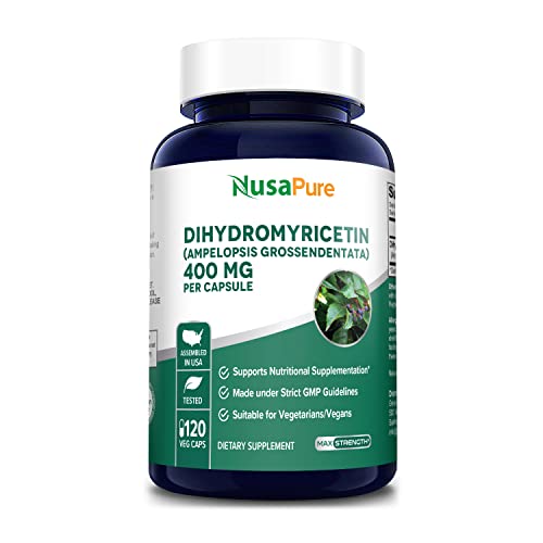 NusaPure Dihydromyricetin (DHM) as Hovenia Dulcis Extract 400mg 120 Veggie Capsules (No GMO & 100% Vegetarian)