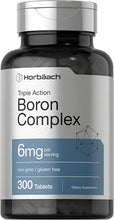 Load image into Gallery viewer, Triple Boron Complex 6 mg Supplement | 300 Tablets | Vegetarian, Non-GMO &amp; Gluten Free | Triple Action Boron Citrate, Boron Glycinate, Boron Asparate | by Horbaach
