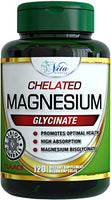 Chelated Magnesium Glycinate 200mg Supplement - Buffered Magnesium Chelate Ultra Bioavailable Albion TRAACS Non-GMO Vegan 120 Capsules