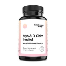 Load image into Gallery viewer, Myo-Inositol &amp; D-Chiro Inositol + MTHF Folate + Vitamin D by Wholesome Story | 30-Day Supply | 40:1 Ratio | Support for Hormonal Balance, Ovarian Function, Fertility (TTC), PCOS, &amp; Homocysteine Levels
