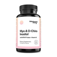Myo-Inositol & D-Chiro Inositol + MTHF Folate + Vitamin D by Wholesome Story | 30-Day Supply | 40:1 Ratio | Support for Hormonal Balance, Ovarian Function, Fertility (TTC), PCOS, & Homocysteine Levels