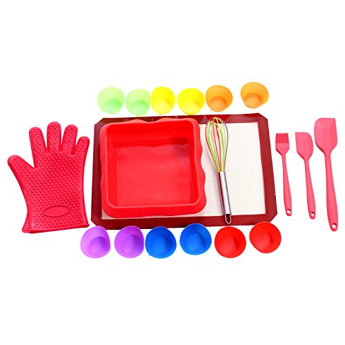 Baking Kit By UnicGlam Kids baking Set Girls Real Cupcake Making Kit One Complete Baking accessories for Beginners (Adult and Teens) and Professional Baking Lovers 19 Pieces Set