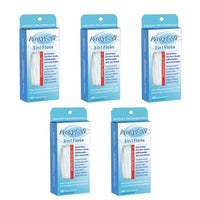 ProxySoft 3-in-1 Dental Floss for Optimal Teeth Flossing?- 5 packs Pre-Cut Ortho Floss Threaders for Braces, Tight Spaces, Bridges, Implants with Built-in Soft Proxy Brush and Stiff Threader Flosser
