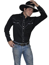Load image into Gallery viewer, Scully Men&#39;s Embroidered Long Sleeve Western Shirt Black X-Large
