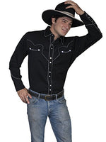Scully Men's Embroidered Long Sleeve Western Shirt Black X-Large