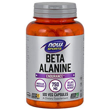 Load image into Gallery viewer, NOW Sports Nutrition, Beta-Alanine 750 mg, Delays Muscle Fatigue*, Endurance*, 120 Capsules
