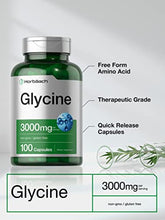 Load image into Gallery viewer, Glycine 3000 mg 100 Capsules | Non-GMO, Gluten Free Glycine Supplement | by Horbaach
