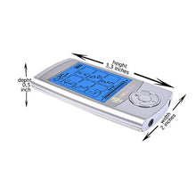 Load image into Gallery viewer, TechCare Pro TENS Unit 24 Modes Best Portable Massager Back Neck Stress Sciatic Pain, Handheld Full Body Palm Plus Digital Pulse Impulse Professional Micro Massager (Silver)
