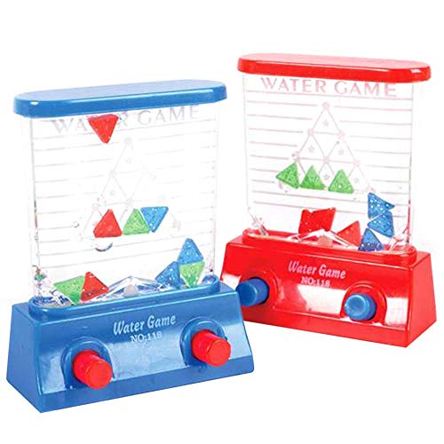 ArtCreativity Triangle Water Games, Set of 4, Red and Blue, Handheld Water Game for Kids, Goody Bag Fillers, Birthday Party Favors for Children, Road Trip Travel Toys for Boys and Girls