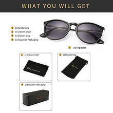 Load image into Gallery viewer, SUNGAIT Vintage Round Sunglasses for Women Classic Retro Designer Style (Black Frame (Matte Finish)/Grey Gradient Lens)
