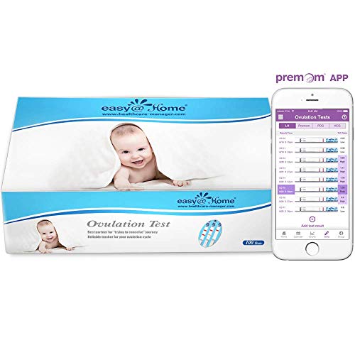 Easy@Home Ovulation Test Strips (100-pack) Value Pack, Reliable Ovulation Preditor Kit and Fertility Test, 100 Tests
