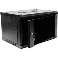 NavePoint 6U Deluxe IT Wallmount Cabinet Enclosure 19-Inch Server Network Rack with Locking Glass Door 16-Inches Deep Black