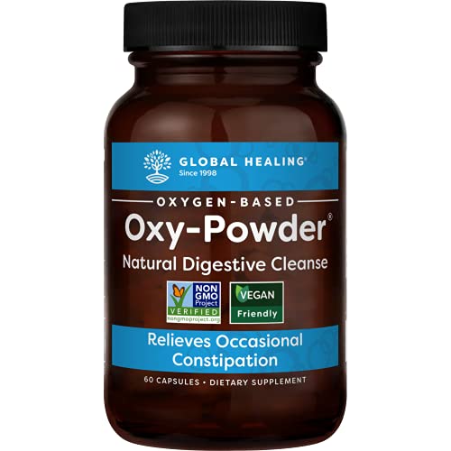 Global Healing Center Oxy-Powder Oxygen Based Safe and Natural Colon Cleanser and Relief from Occasional Constipation (60 Capsules)