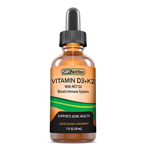 MAX Absorption, Vitamin D3 + K2 (MK-7) Liquid Drops with MCT Oil, Peppermint Flavor, Helps Support Strong Bones and Healthy Heart