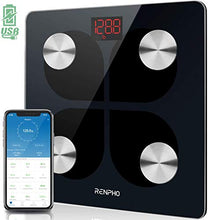 Load image into Gallery viewer, RENPHO Rechargeable Smart Scale Digital Weight and Body Fat USB Weight BMI Scale, Body Composition Monitor with Smartphone App sync with Bluetooth, 396 lbs
