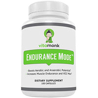 Endurance Mode Endurance Supplement by Vitamonk - Fast Acting Endurance Booster - Break Through Plateaus With Quick V02 Boost Made With All-Natural Cordyceps Sinensis, L-Carnitine L-Tartrate and More