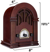 Load image into Gallery viewer, ClearClick Retro AM/FM Radio with Bluetooth - Classic Wooden Vintage Retro Style Speaker
